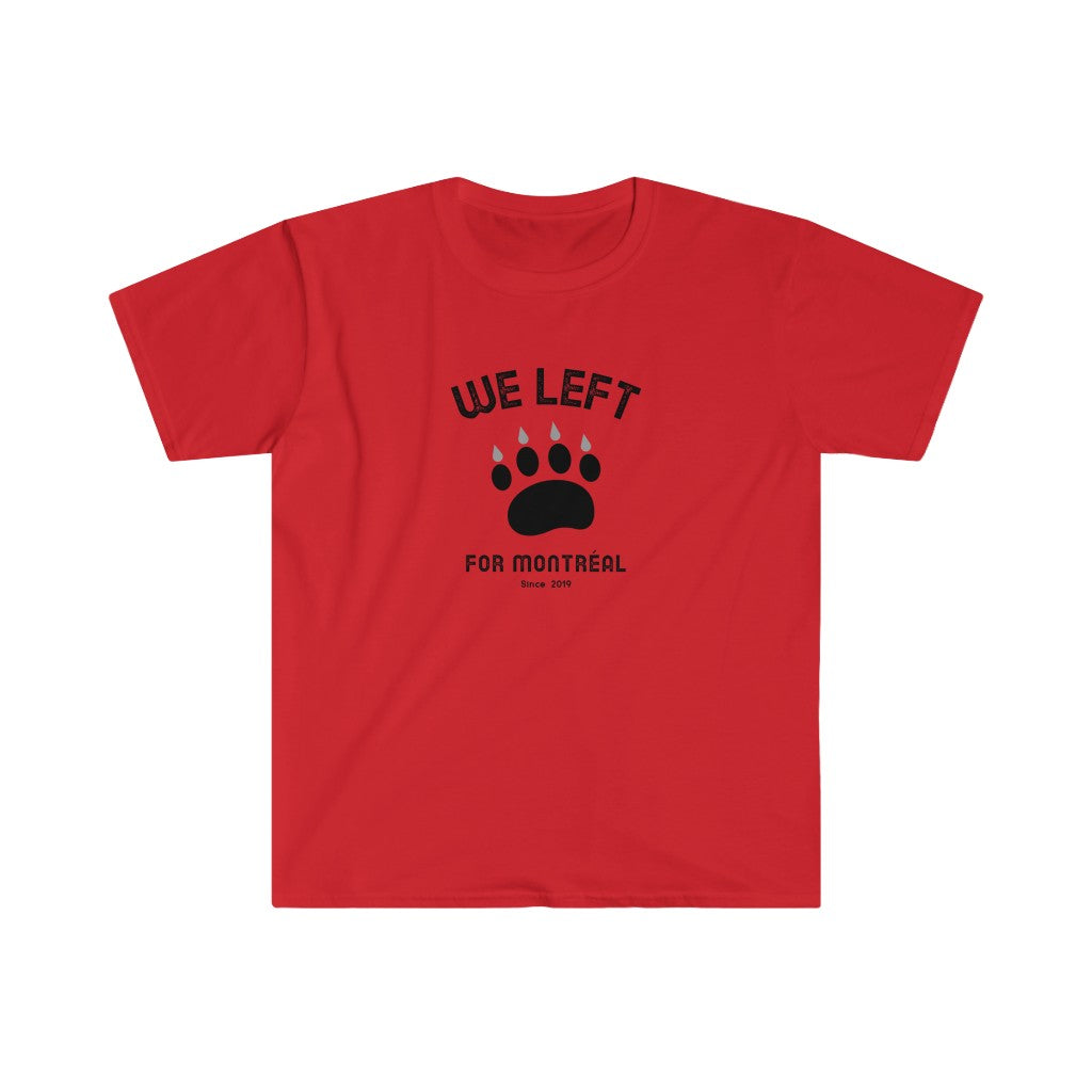 T-shirt manches courtes pour homme We left for Montreal patte d'ours - Red