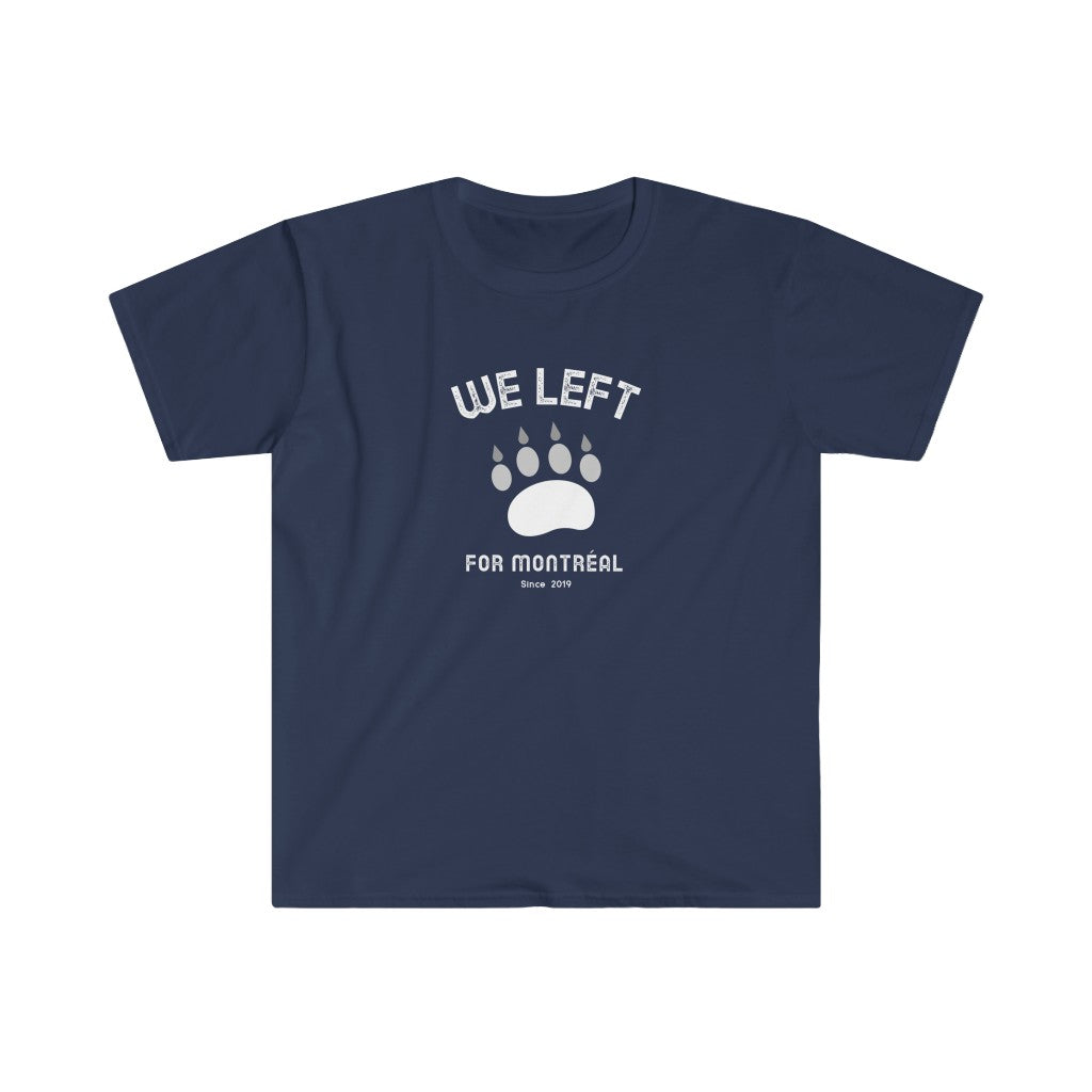 T-shirt manches courtes pour homme We left for Montreal patte d'ours - Navy Blue