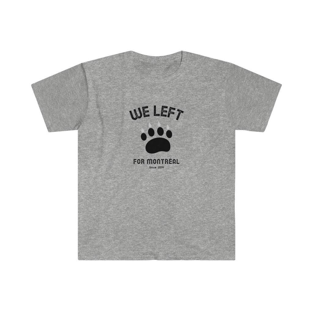 T-shirt manches courtes pour homme We left for Montreal patte d'ours - Sport Grey
