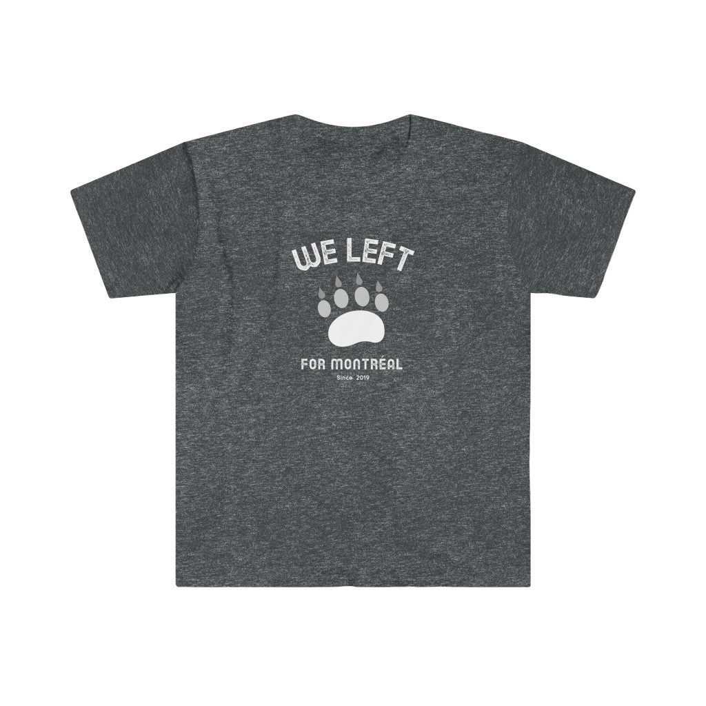 T-shirt manches courtes pour homme We left for Montreal patte d'ours - Dark Heather