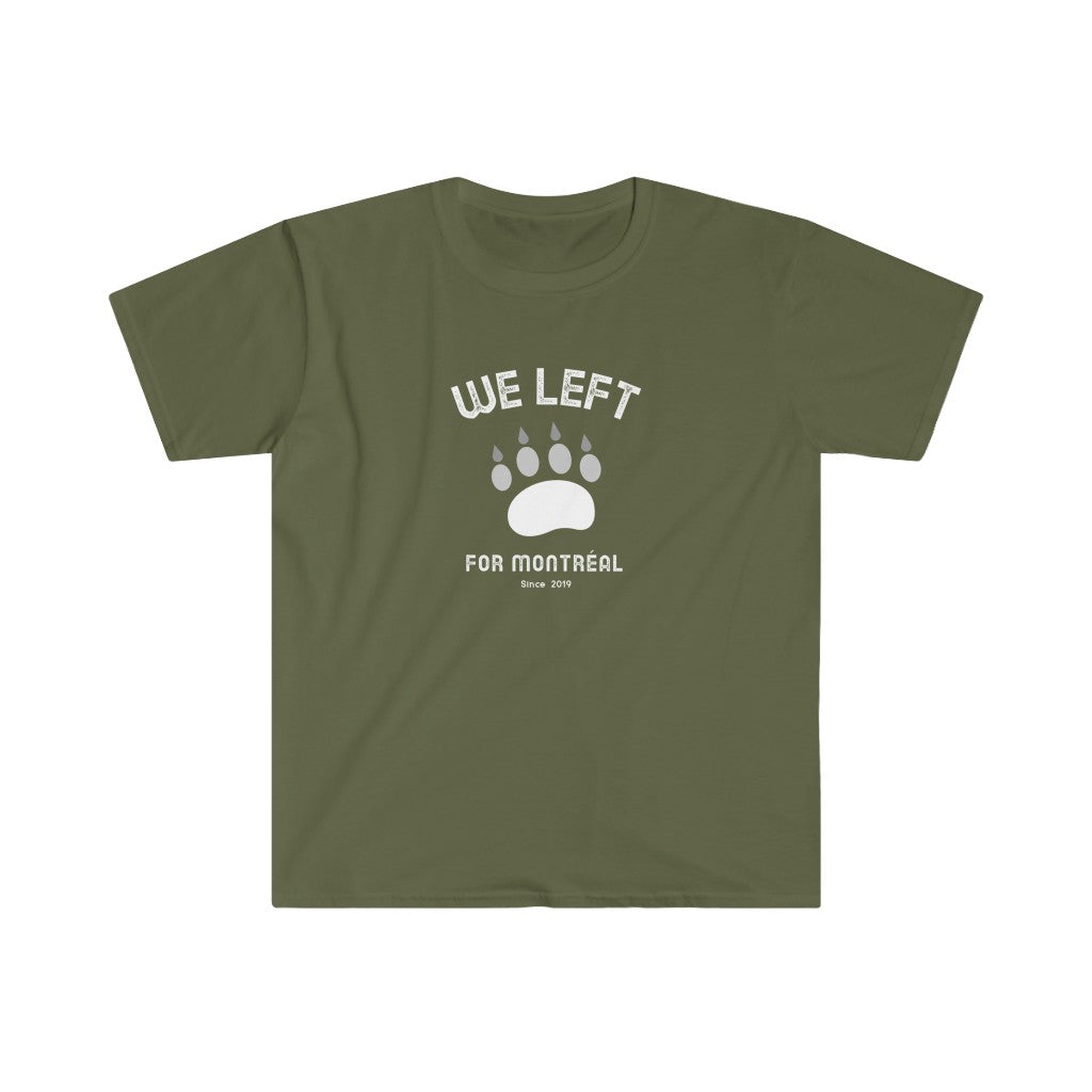 T-shirt manches courtes pour homme We left for Montreal patte d'ours - Military Green